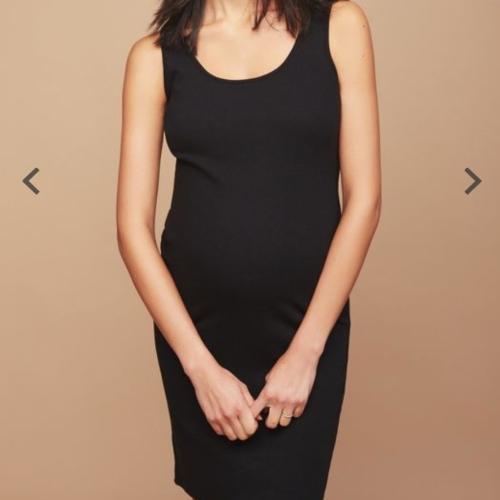 XS Black Rib Knit Motherhood Maternity Tank Dress